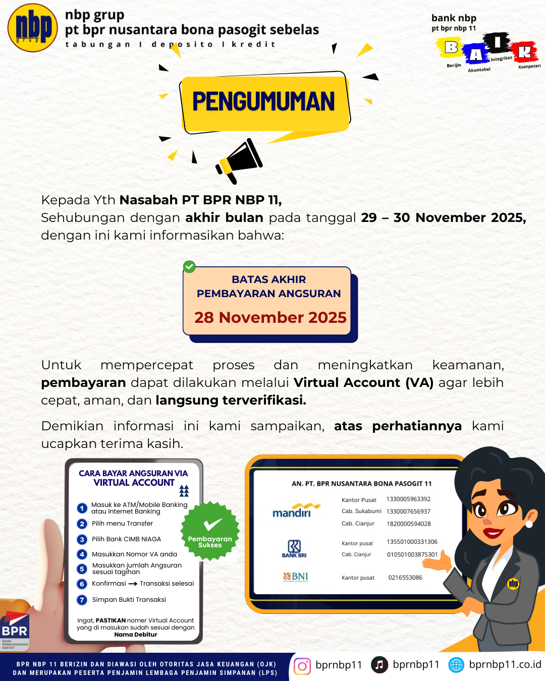Pengumuman Akhir Bulan Tanggal 29 November 2025